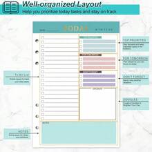 A5 Refill Paper Planner Inserts, 3 Pack 6 Holes Loose Leaf Refill Paper, 300 Pages Budget Planner Binder Inserts Journals Notebook For Memo, To Do List, Planners 8.3\ X 5.6\ - Gre1en - View 3