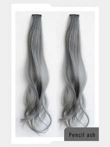 20英寸彩色夹式接发片2件套，彩色耳挂式接发片，一体式夹子设计，适合女孩日常佩戴和派对公主发型配饰 - 彩色 - 查看 17