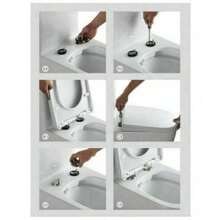 Soft Close Square Toilet Seat Quick Release Anti-Bacterial Adjustable Heavy Duty - A - View 2