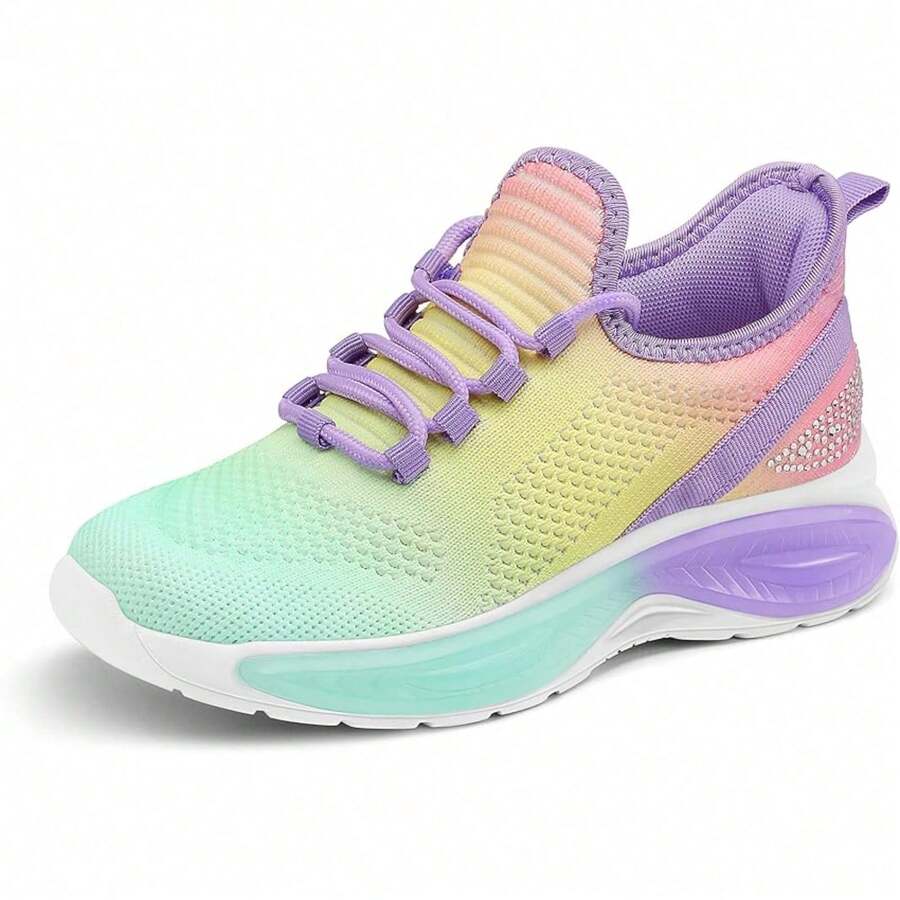 Girls Lace-Up Running Sneakers – Lightweight Tennis Shoes For Kids, Comfortable Breathable Walking Shoes, Zapatos Elegantes De Mujer