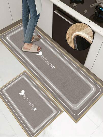 Thảm bếp bằng cao su mềm dày 3.5mm, kiểu dáng hiện đại đơn giản, thấm hút tốt, có viền chống bong tróc, thấm hút nước và dễ vệ sinh. Bề mặt vải lanh với lớp xốp ở giữa và lớp cao su ở dưới, thích hợp cho nhà bếp, phòng tắm, phòng giặt, hành lang, phòng khách và các không gian khác.