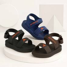 Sandália Infantil Masculino Menino Confortável Leve Tira Regulável Escolar Antiderrapante - Marrom - Visão 2