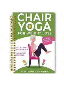 30 Day Chair Yoga Challenge: A Weight Loss Guide And Exercise Plan Suitable For Both Seniors And Beginners -10 Minutes Of Daily Exercise, Illustrated Chair Yoga Poses, Spiral Bound Fitness Notebook, For Home/Office Use, Exercise Manual With Progress Tracking - màu xanh lá - Xem 1