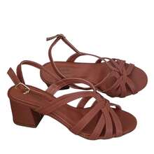 Mid-Heel Sandal, Casual And Elegant, With Buckle. - Lạc đà - Xem 6