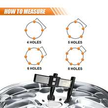 Wheel Bolt Hole Pitch Gauge, Wheel Stud Hole Pitch Measurement Tool, Hole Pitch Ruler, 4-Hole 5-Hole 6-Hole 8-Hole Bolt Hole Pitch Measurement Sliding Caliper - Hole Spacing Ruler - View 4