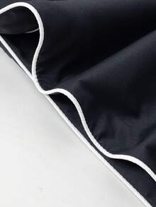 Teen Boy 1pc Casual Straight-Leg Pants, Versatile & Minimalistic For Exercising, Outdoor Activities, Spring/Summer/Autumn/Winter - Black - View 6