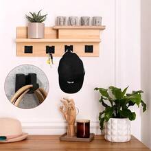 Queekay 4 Pcs Folding Hideaway Coat Hooks Heavy Duty Wall Towel Hooks For Bathrooms Retractable Coat Space Aluminum Wall Hanging Holder For Closet Scarf Hat Robe Key Purse Bag(Black) - 黑色 - 查看 4