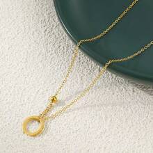 Gold Necklace, Minimalist Roman Numeral Circle Titanium Steel Clavicle Chain, Lightweight Luxury Niche Minimalist - Multicolor - View 2