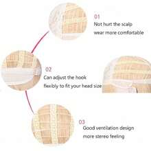 Strawberry Blonde Curly Wig With Bangs Short Wavy Synthetic Hair Wig For - Tóc vàng dâu tây - Xem 5