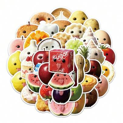 54张/包 抽象人像卡通涂鸦贴纸，适用于行李箱、笔记本电脑、手机壳装饰