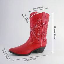 1pc Retro Cowboy Boot Vase - Handmade Resin Decorative Item - Hydroponics Flower Display Container, Suitable For Indoor/Outdoor Home Decor, Living Room, Balcony, Garden - Cowboy Style Home Decor, Balcony Decor/Decorative Accessories, Interior Designer, Vintage Style/Room Decor, Flower Vase - 1PC - View 9