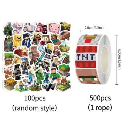  [Dekorative Aufkleber] Minecraft-Themen Aufkleber, Cartoon Welpen dekorative Aufkleber, verschiedene Muster erhältlich, geeignet zum Dekorieren von verschiedenen kleinen Geschenken, Handys und Gepäck