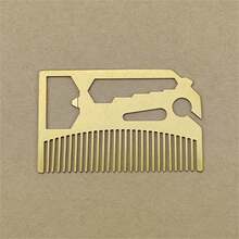 Multi-Functional Hairstyling Template, Stainless Steel Beard Comb - Multicolor - View 5