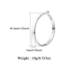 1 件时尚复古简约 925 银几何圆形耳环，适合女性度假、派对和活动 - 銀色 - 查看 4