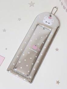 1pc Shiny Silver 4-Slot ID Card Holder, Student ID Badge Reel, Idol Fan Card Sleeve - Multicolor - View 15