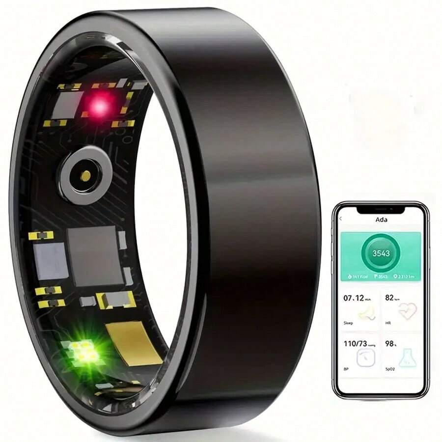 Smart Ring Fitness Tracker Workout Smart Ring, Steps, Distance, Sleep Tracking, Sports Tracking Device, Suitable For Men And Women - Black - View 1