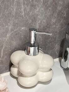 1 chai đựng đồ dùng nhà tắm bằng gốm sứ cao cấp, kiểu dáng thanh lịch, hình đám mây với 2 quả cầu bên trong, thích hợp cho gia đình/khách sạn, dùng đựng sữa tắm/nước rửa tay/sữa dưỡng thể. - chai tắm - Xem 7