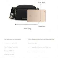 Women Shoulder Bags - Màu đỏ và đen với chữ màu hồng. - Xem 3
