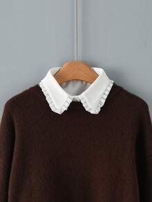 Elegant Women's Detachable Chiffon Pleated Ruffle Collar - Multifunctional Half-Shirt Style Undershirt Sweatshirt Dress Sweatshirt Blouse Collar, Machine Washable Polyester, Fashionable And Unique - Multicolor - View 2