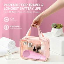 Stepcare Silicone Face Scrubber Blackhead Scraper Rechargeable 2-In-1 Facial Cleansing Brush & Skin Spatula Duo, IPX7 Waterproof Exfoliating Massager Deep Cleansing For Women And Men(Peachy Pink) - Baby Pink - View 7