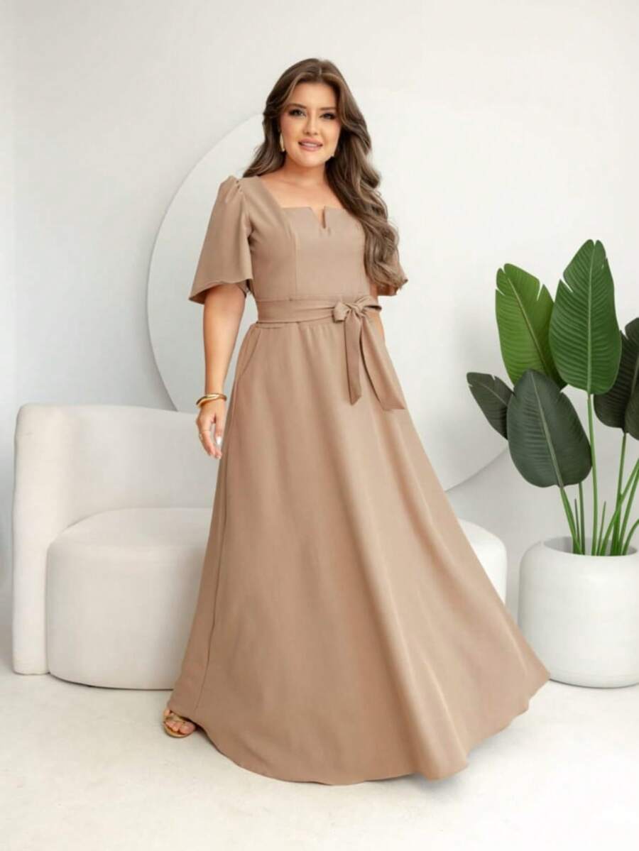 Wedding Knot Party With Belt - 米色 - 查看 1