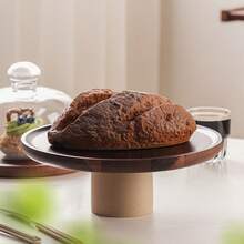 6in/8in/10in/11in Rosewood Cake Stand With Thick Ceramic Base - Coffee Brown - View 2