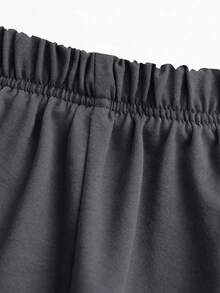 2pcs/Set Boys' Letter Print Outfit, Comfortable Fabric, Summer Gaming Party Style - Grey - View 3