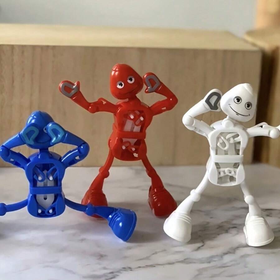 1个逼真发条跳舞机器人玩具，趣味劈叉玩具，创意发条劈叉跳舞玩具，迷你发条跳舞机器人玩具，摇摆趣味发条玩具，节日趣味礼物 - 彩色 - 查看 1