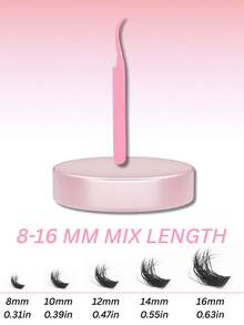 1302PCS / 582PCS Lash Clusters Kit, 80D 100D 120D 150D Individual Lash Clusters, D/DD Curl 0.31–0.63 Inch Mixed Length, Cat Eye Lashes, Natural Look Wispy Soft & Comfortable Faux Mink Lashes, Reusable DIY Lash Extensions, Beginner Friendly - Pink - View 11