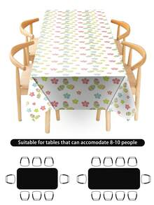 1/2pcs Easter Egg Tablecloth, Disposable Plastic Tablecloth, Waterproof And Oil-Proof, Protect Tabletop, Home Supplies - Multicolor - View 6