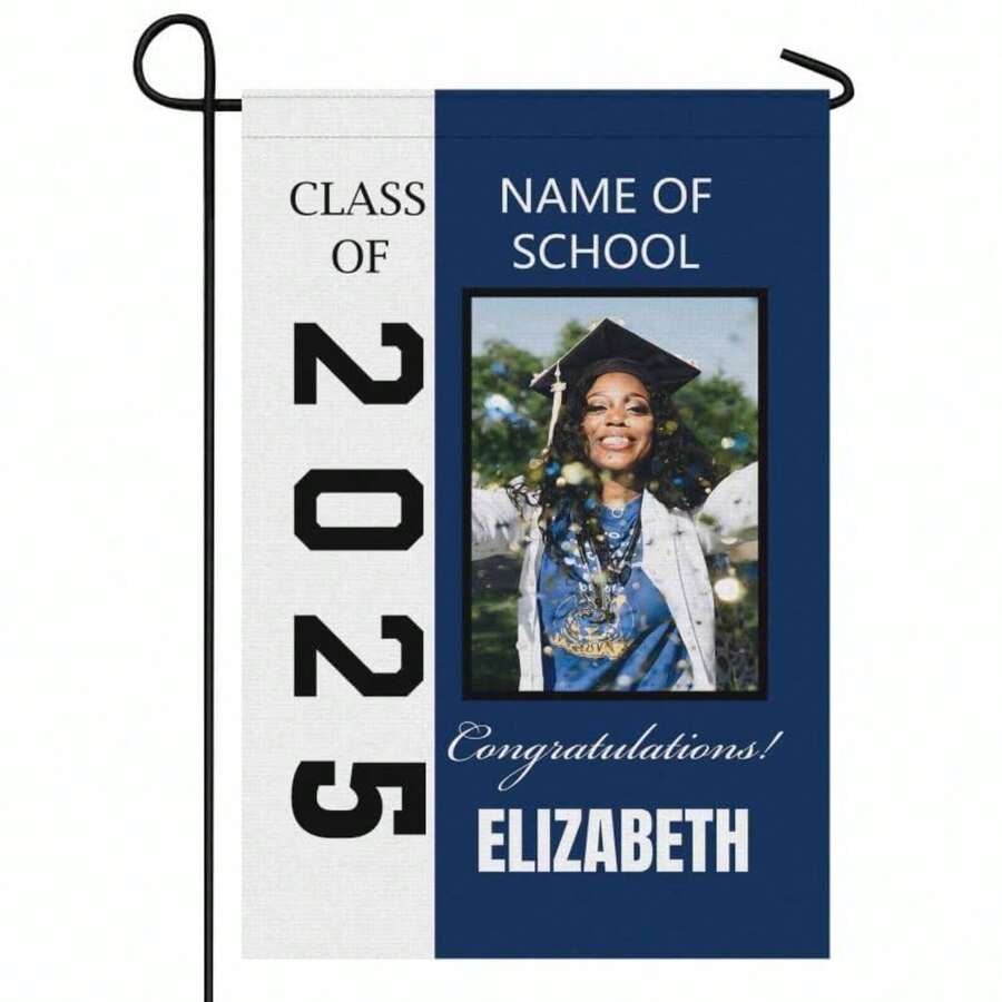 Personalized Graduation Flag With Photo Name Text Class Of 2026 For Graduation Party, Double Sided Graduation Banner Yard Outdoor Decoration - Graduation-4 - View 1
