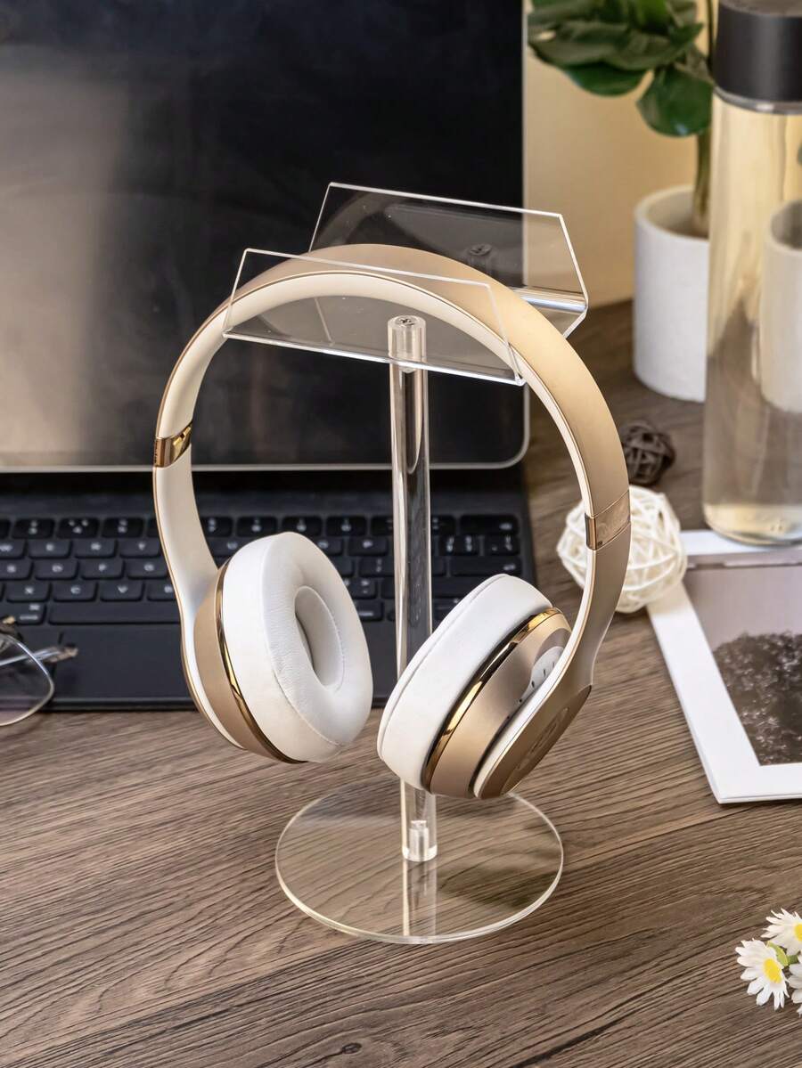 Giá đỡ tai nghe bằng acrylic trong suốt, 1 chiếc, giá treo tai nghe đa chức năng, giá đỡ tai nghe để bàn cho gia đình và văn phòng. - trong suốt - Xem 1