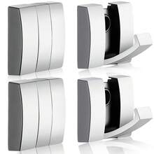4 Pcs Folding Hideaway Coat Hooks Heavy Duty Wall Towel Hooks For Bathrooms Retractable Coat Space Aluminum Wall Hanging Holder For Closet Scarf Hat Robe Key Purse Bag(Silver) - Bạc - Xem 1