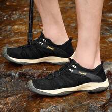 Men's Hiking Shoes Outdoor Mesh Breathable Trekking Shoes - Black - View 5
