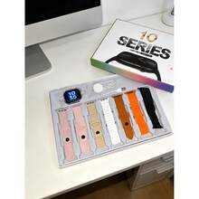 Reloj inteligente 7+1 Super 7, reloj deportivo para hombre y mujer, carga inalámbrica y llamadas Bluetooth, monitorización de hasta 106 deportes, compatible con Android e iOS - Plateado - Ver 3