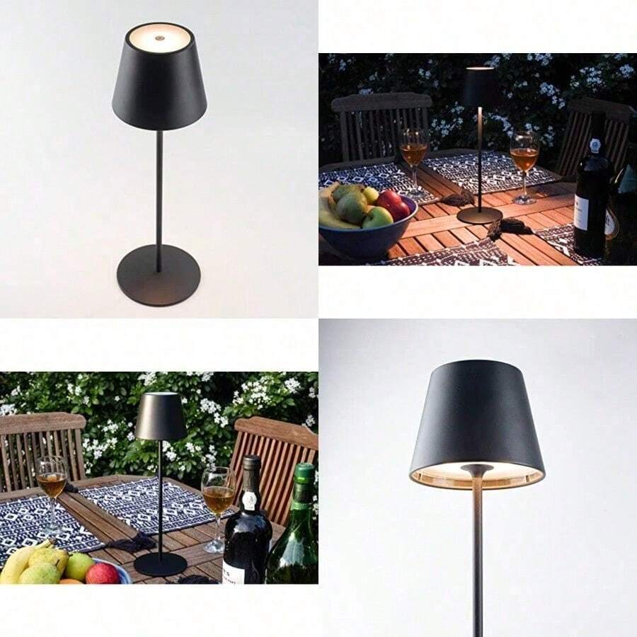 Rechargeable Battery Outdoor LED Table Lamp - Black Or White Black - Black - View 1