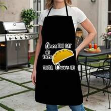 1件黑色背景趣味狗狗图案围裙创意食物印花厨房腰围围裙家用烹饪防污休闲趣味烹饪围裙个性化食物设计厨房围裙 - B - 查看 6