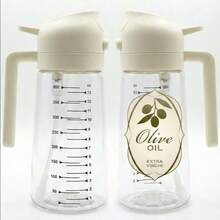 1 Stück kreative Olivenöl-Sprühflasche mit Nachfüllbehälter - Multifunktions-Küchen-Sprüher, nachfüllbares Design, kompatibel mit Heißluftfritteuse, Salatdressing, Grillen, Backen - geeignet für Ofen und Flüssigkeitssprühung, Dual-Funktion Öl-Ausgießen und Sprühflasche, mit 2D-Grafik-Design, geeignet für Heißluftfritteuse und Küche, perfekt als Geschenk zum Valentinstag, Muttertag, Vatertag, Weihnachten, Thanksgiving, Geburtstag - Weiss - Übersicht 8