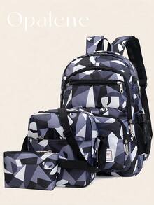 Fashion Color-Blocking Backpack For Women, Casual Large Capacity Knapsack, Fashion Simple College Student School Bag, Casual Daypack, Waterproof Bookbag, Travel Backpack Suitable For Daily, School And Outing Use, Travel Essentials, School Supplies, Travel Accessories - Nhiều màu - Xem 8