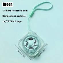 2m/6ft Cute Mini Soft Tape Measure, Portable With Retractable Lock And Clear CM/Inch Markings - Suitable For Sewing, Home, Waist, Bust, Height Measurement - Durable, Easy To Store, Wipe-Clean Transparent Case With Hanging Loop - Multiple Styles - View 5