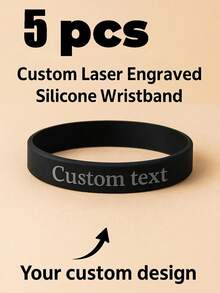 Customized Laser Engraved Silicone Wristband - Personalized Solid Color Rubber Bracelet Bulk Supply, Laser Engraved Bracelet, Bulk Supply Sports Wristband, Event Party Accessories, Customized Text Bracelet, Wedding Favor - Multicolor - View 22