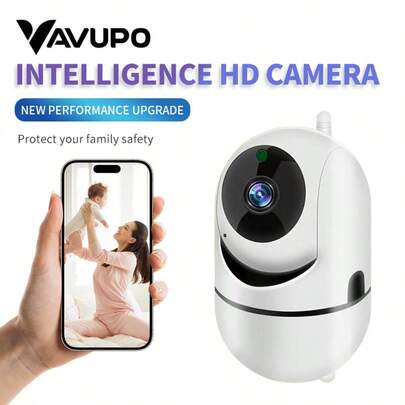 Telecamera di HD con video e audio 2.4G WiFi - senza fili per interni ed esterni per la domestica, con smartphone, visione notturna, videosorveglianza bidirezionale, registrazione video, baby monitor, controllo tramite app, rilevamento e tracciamento del movimento, monitoraggio, telecamera IP PTZ WiFi per animali domestici
