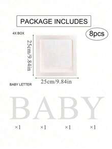 8个装婴儿派对气球盒，带“BABY”字母，性别揭晓派对透明气球盒，一周岁生日装饰，生日派对用品，男女宝宝均适用，纸质气球盒，婴儿派对礼物，婴儿派对摄影道具，派对回礼盒，不含气球 - 白色 - 查看 5