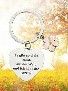 母亲节礼物个性化钥匙扣，送给最棒奶奶的母亲节礼物，奶奶生日礼物标语，休闲派对可爱街头优雅锌合金母亲节 - 銀色 - 查看 4