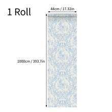 1 Cuộn Giấy Dán Tường Phong Cách Rococo Cổ Điển, Giấy Dán Tường Tự Dính Màu Xanh Dương Và Trắng, Giấy Dán Tường Họa Tiết Hoa Văn Damask, Kích Thước 17.32*393.70 Inch, Giấy Dán Tường Trang Trí Chống Thấm Nước, Giấy Dán Tường Trang Trí Nhà Kiểu Châu Âu Cổ Điển, Giấy Dán Tường Nhà Bếp Chống Thấm Nước, Dễ Lắp Đặt, Thích Hợp Cho Phòng Ngủ, Phòng Khách, Lối Vào, Tấm Trang Trí Phông Nền TV, Phòng Giặt, Phòng Ăn, Phòng Tắm, Trang Trí Phòng Nghệ Thuật Thanh Lịch - 1PC - Xem 13