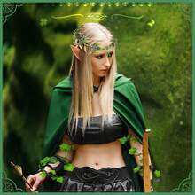 The Fairy Flower Hairband Has Fairy Ears, A Fairy Headpiece, And A Leaf Hairband Set. It Is Suitable For Shooting Role-Playing Parties. - A - View 7