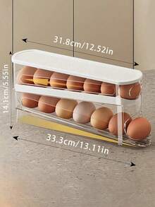 2-Layer Egg Storage Box, Space-Saving Rotating Egg Container With 2 Transparent Dividers, Ideal For Fridge, Kitchen Egg Tray Holder, Household Organization, Kitchen Supplies, Home Decor, Gift For Mom, Back To School - Multicolor - View 5