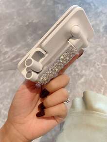 1pc Rhinestone Decorated Adjustable Desk Phone Holder, Non-Slip Design, Universal Phone Stand, Birthday Gift, Phone Accessory For Family And Friends, Minimalist Design, Foldable For Outdoor Use, Holiday Gift, Best Friend Gift - Support - View 4