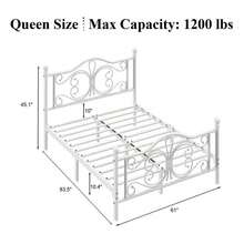 Metal Platform Bed Frame, Headboard And Footboard/Under Bed Storage/Mattress Foundation/No Box Spring Required/Easy Assembly - trắng - Xem 11