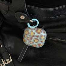 European And American Sweet Leopard Print With Hanging Ring Earphone Case Suitable For AirPods Pro 2, Cute Apple 4 Minimalist 3 New 1/2 Generation Women Earphone Case - Blue - View 11